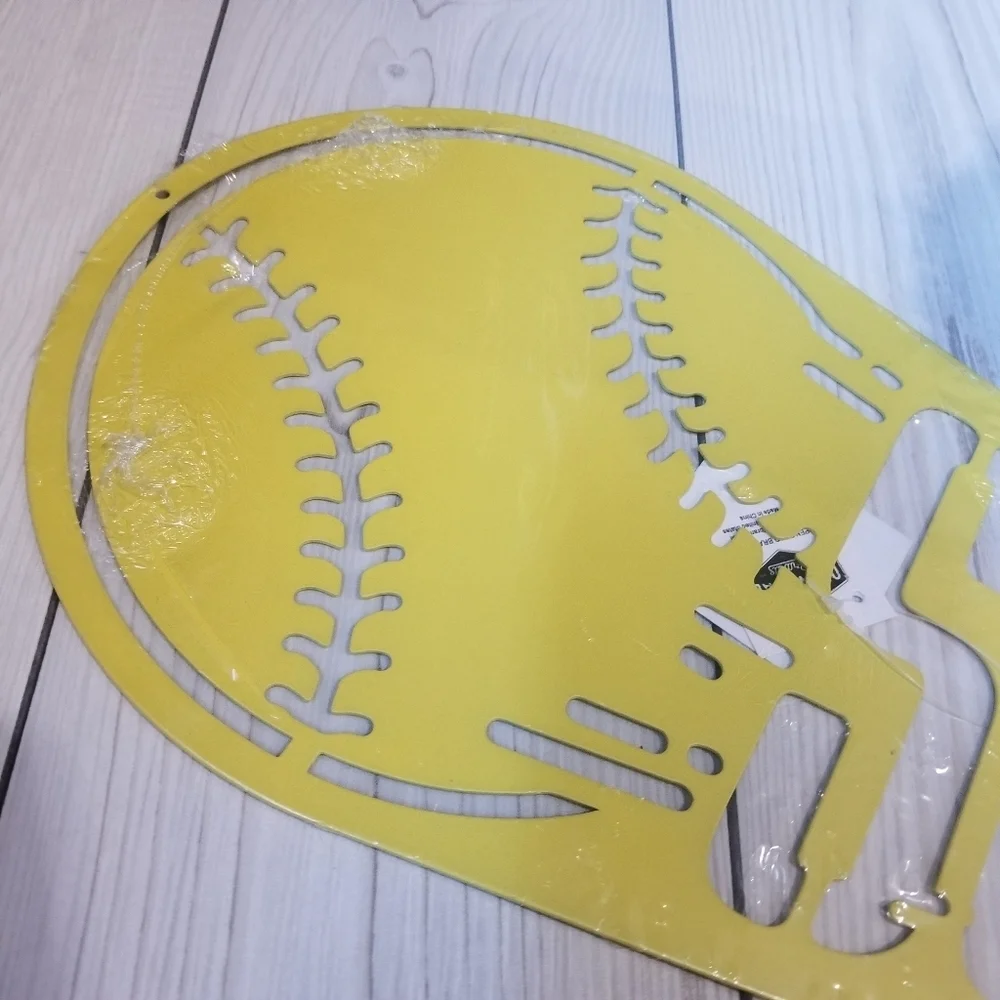 NWT Yellow softball pennant metal wall decor - Picture 8 of 10